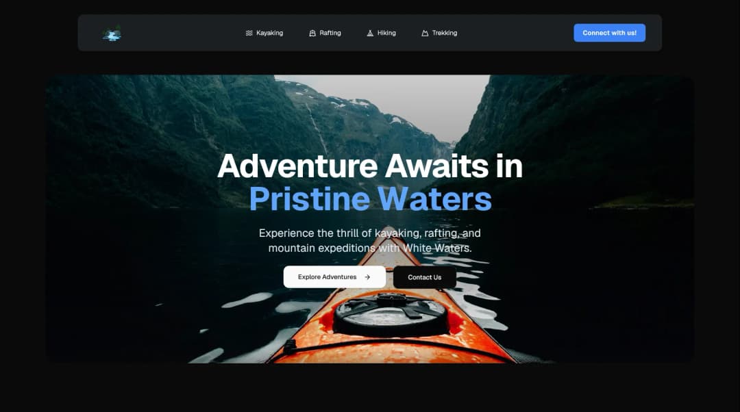 White Waters dark background