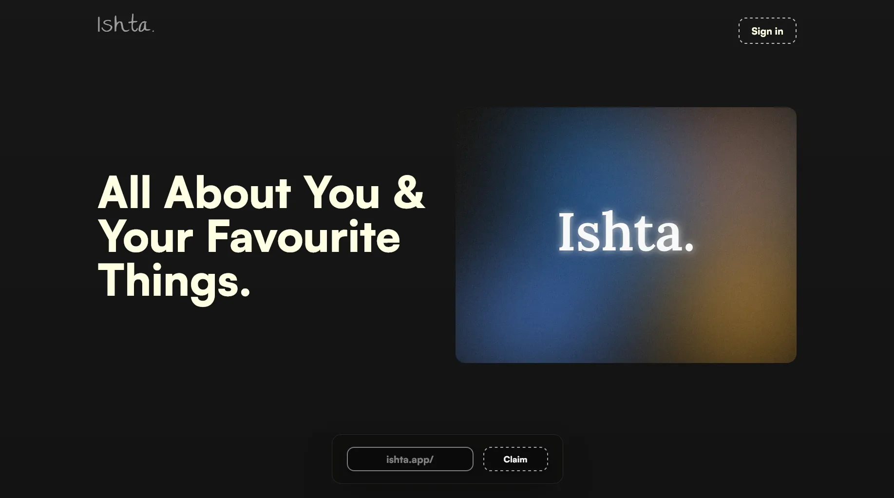 Ishta. dark background